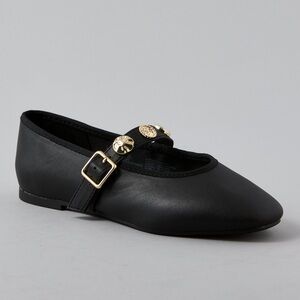 American Eagle Mary Jane Flats with Gold Accents